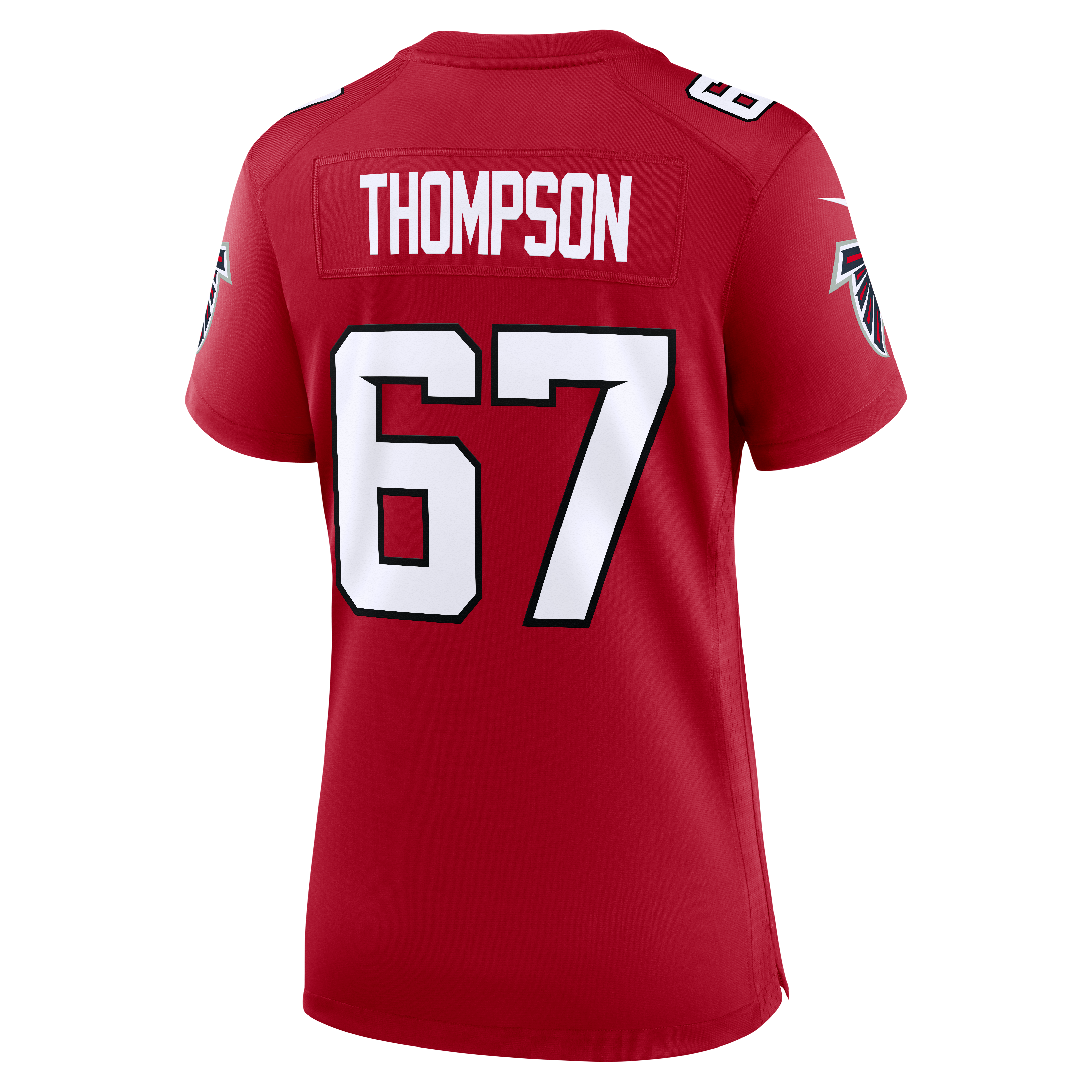 Maillot de match Nike Josh Thompson rouge des Falcons d'Atlanta pour femmes