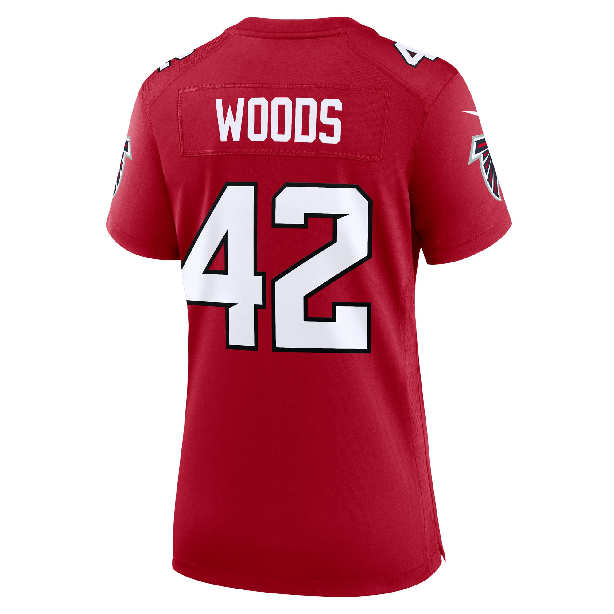 Maillot de match Nike Josh Woods rouge Atlanta Falcons pour femme