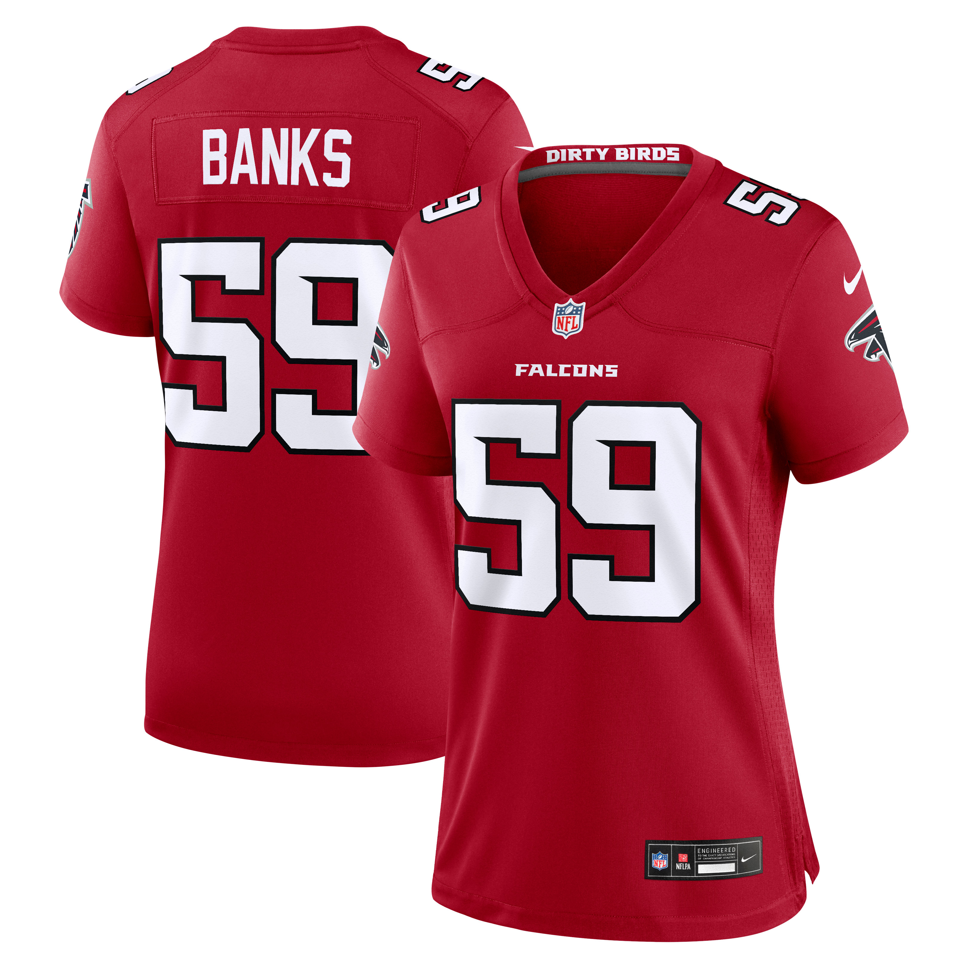 Women's Nike Keshawn Banks Red Atlanta Falcons Team Game Jersey