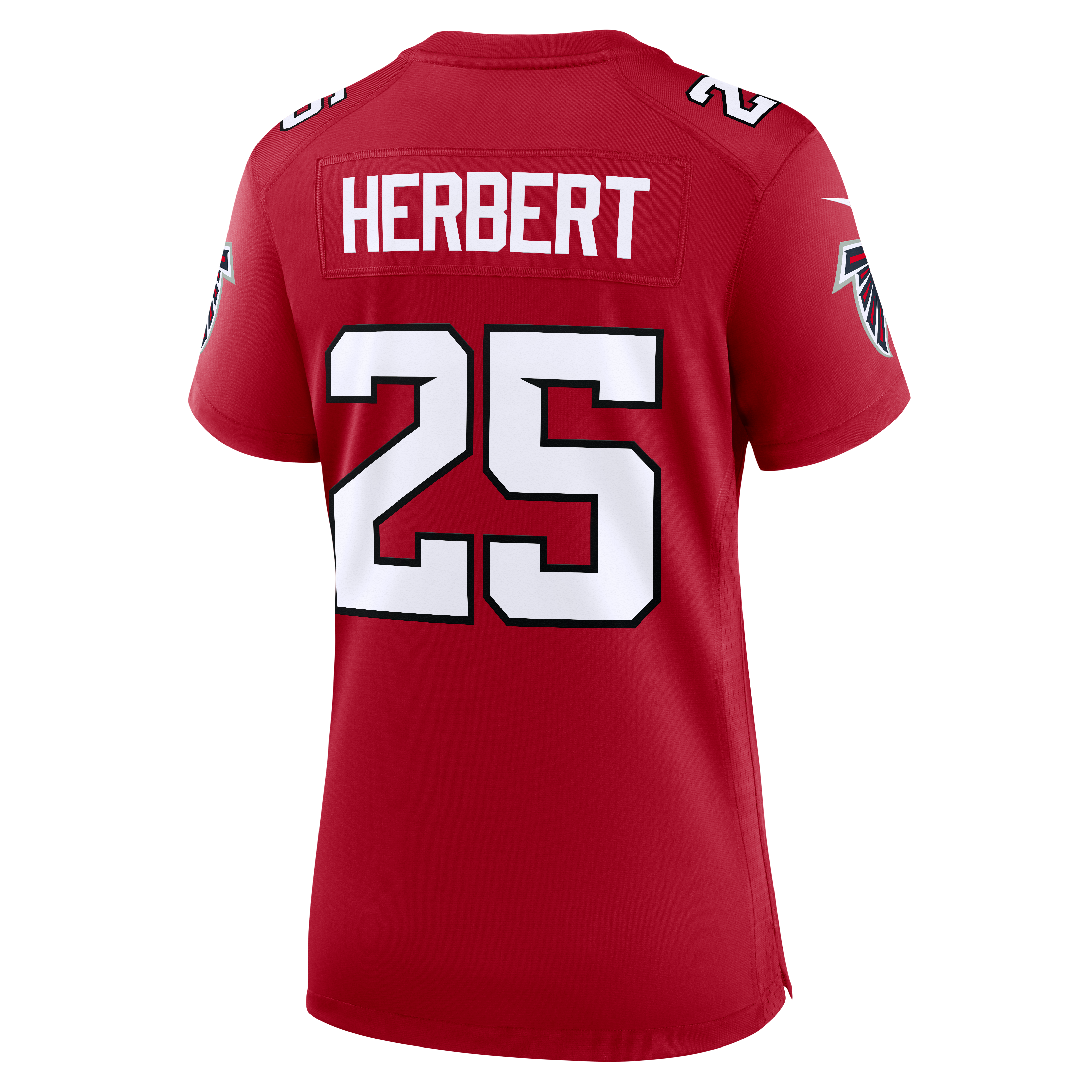 Maillot de match Nike Khalil Herbert rouge des Falcons d'Atlanta pour femmes