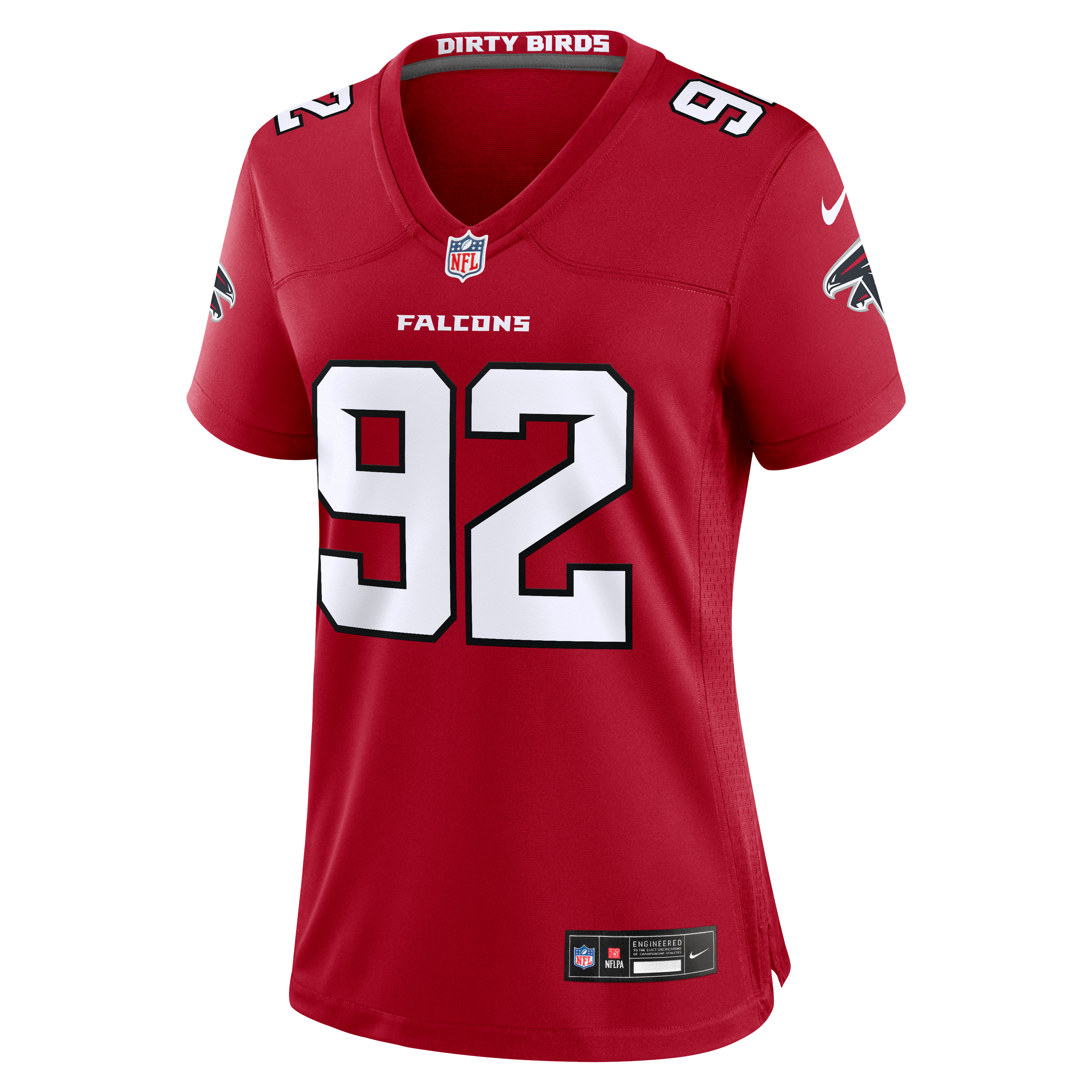 Maillot de match Nike Maason Smith rouge des Falcons d'Atlanta pour femmes