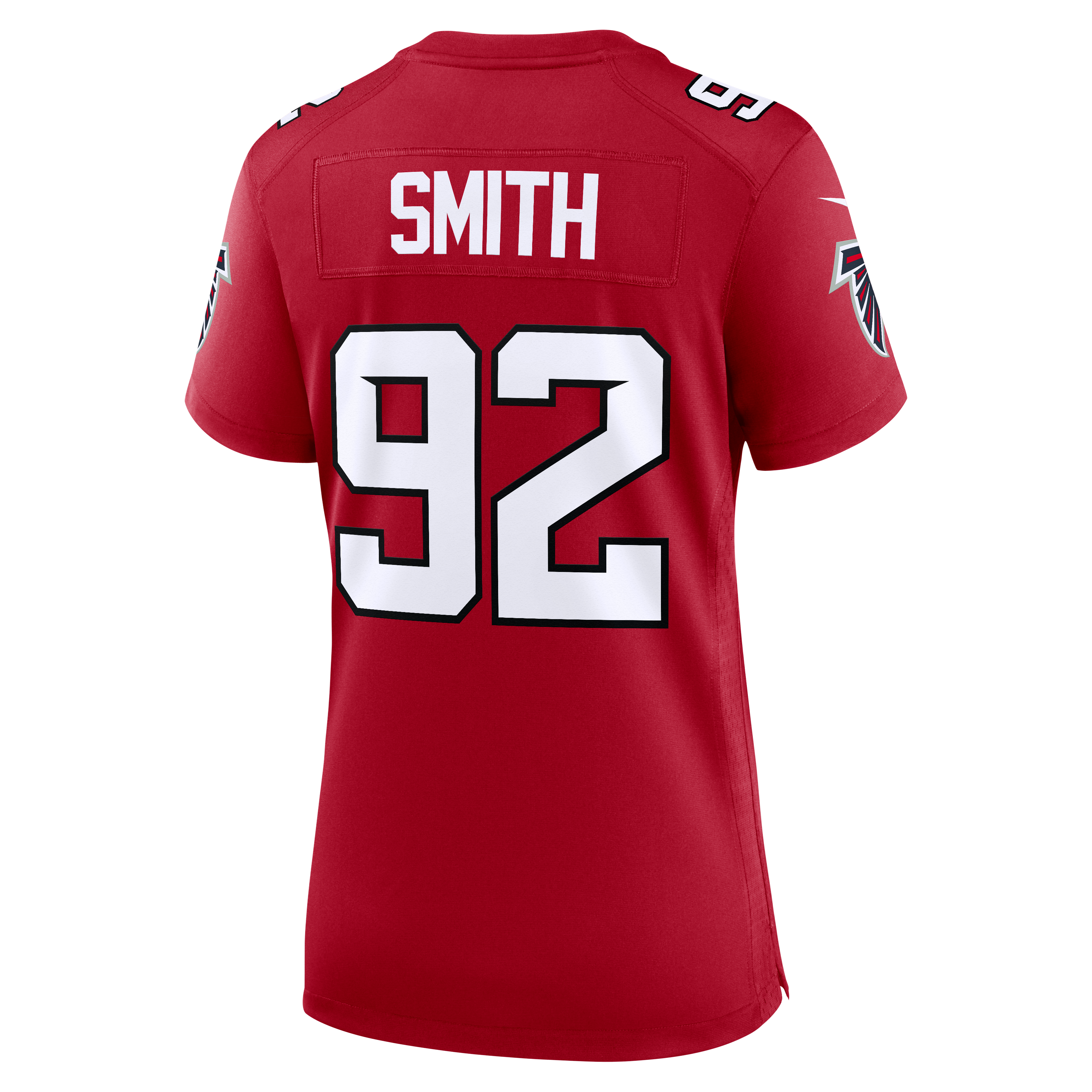 Maillot de match Nike Maason Smith rouge des Falcons d'Atlanta pour femmes