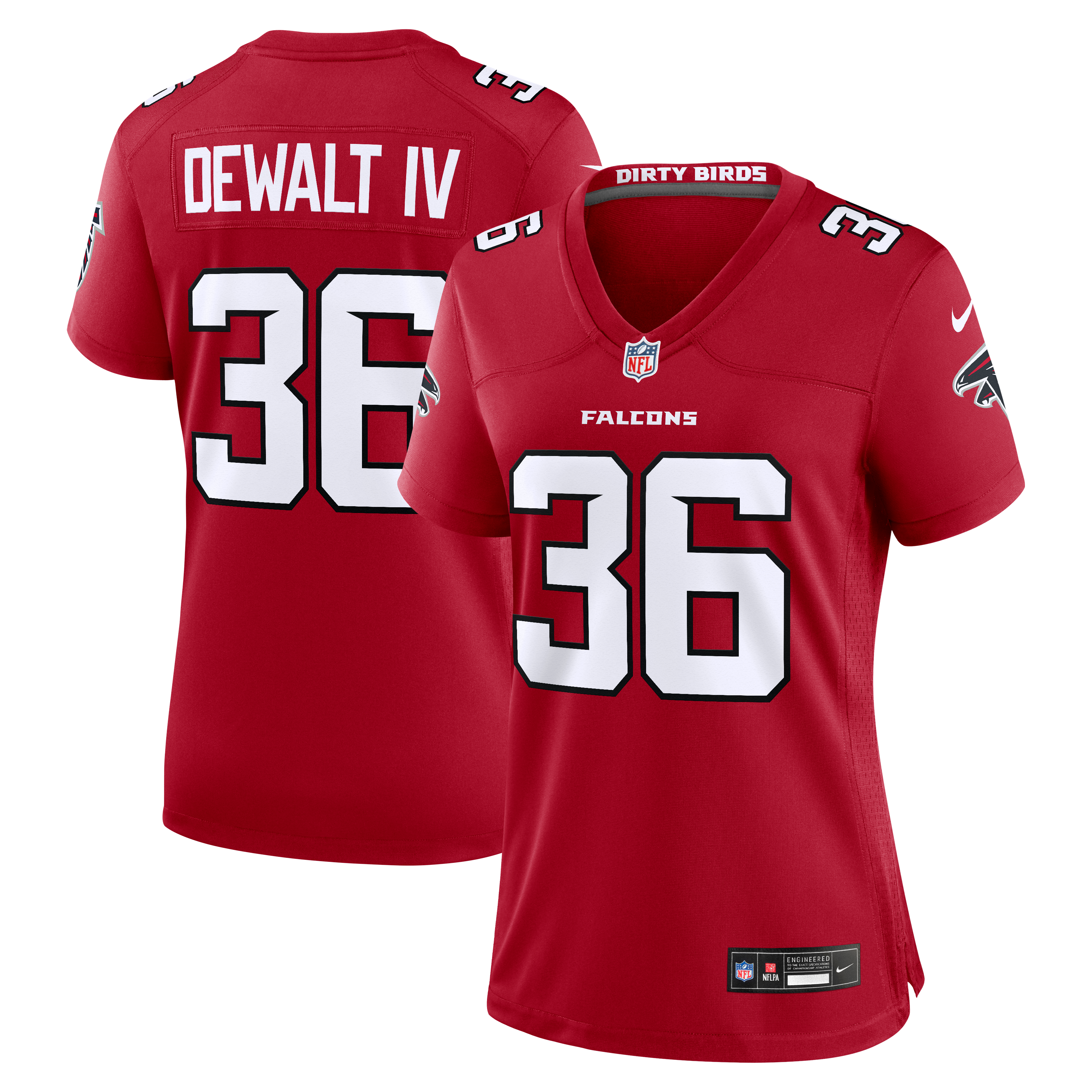 Women's Nike Malcolm DeWalt IV Red Atlanta Falcons Team Game Jersey