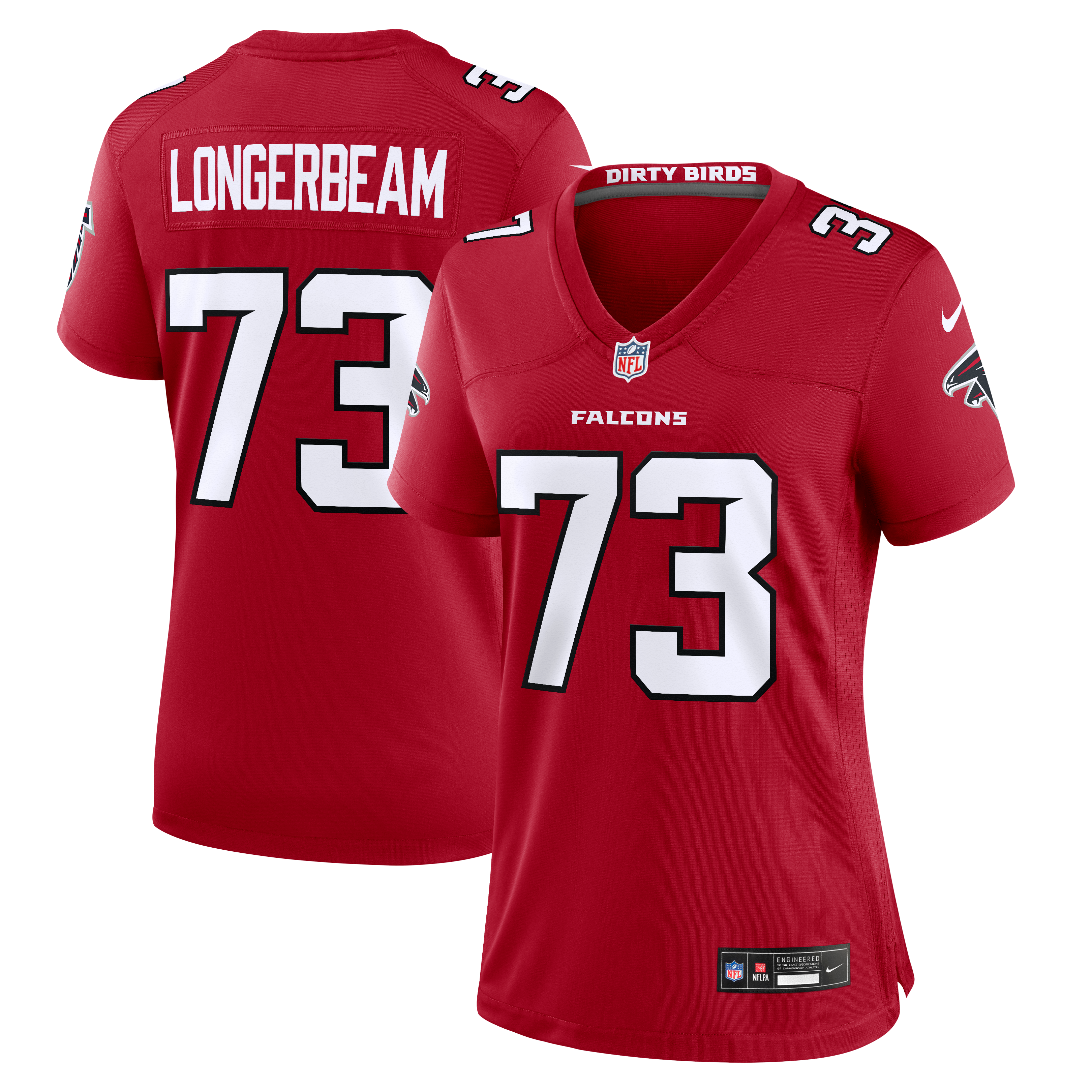 Maillot de match Nike Robert Longerbeam rouge des Falcons d'Atlanta pour femmes