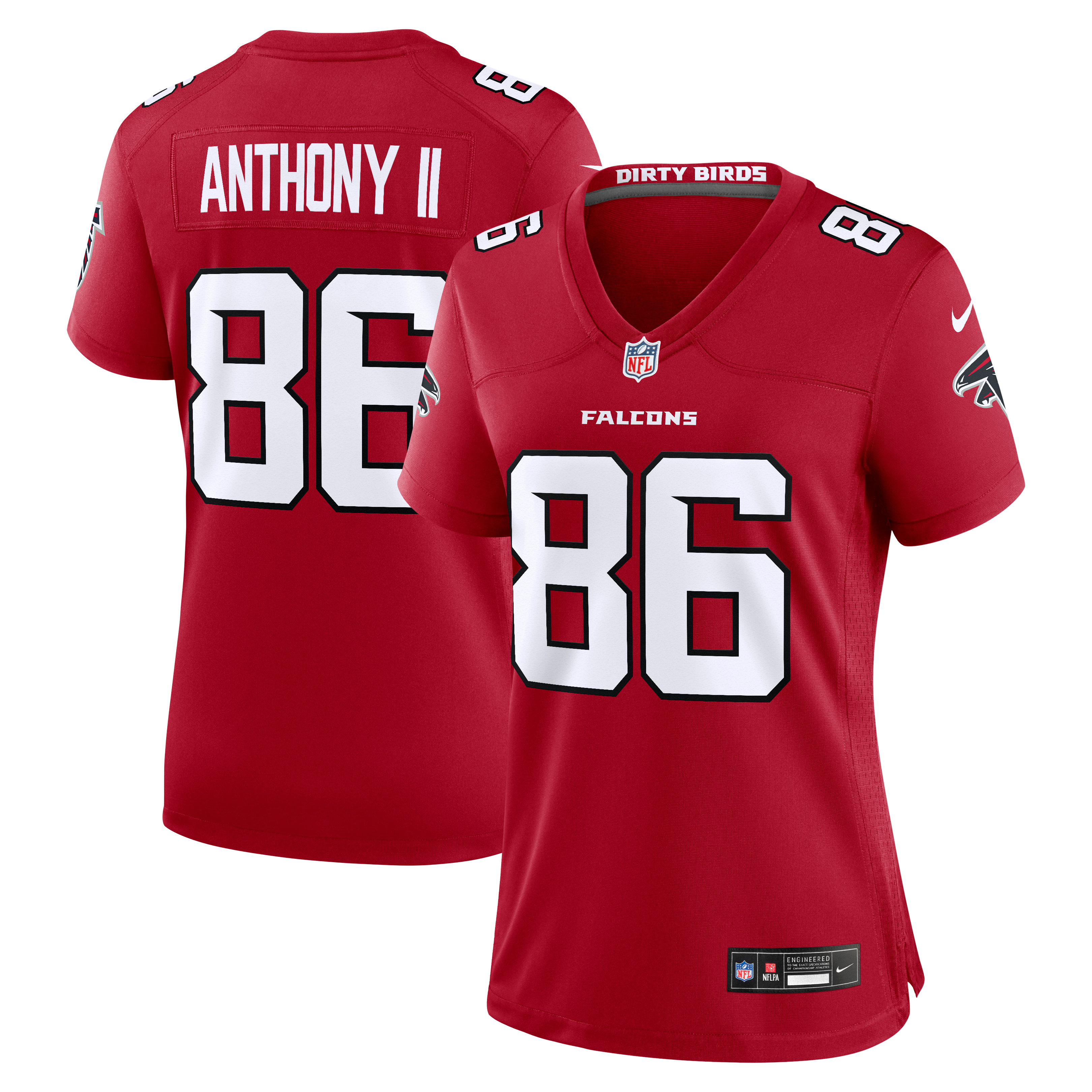 Women's Nike Vinny Anthony II Red Atlanta Falcons Team Game Jersey