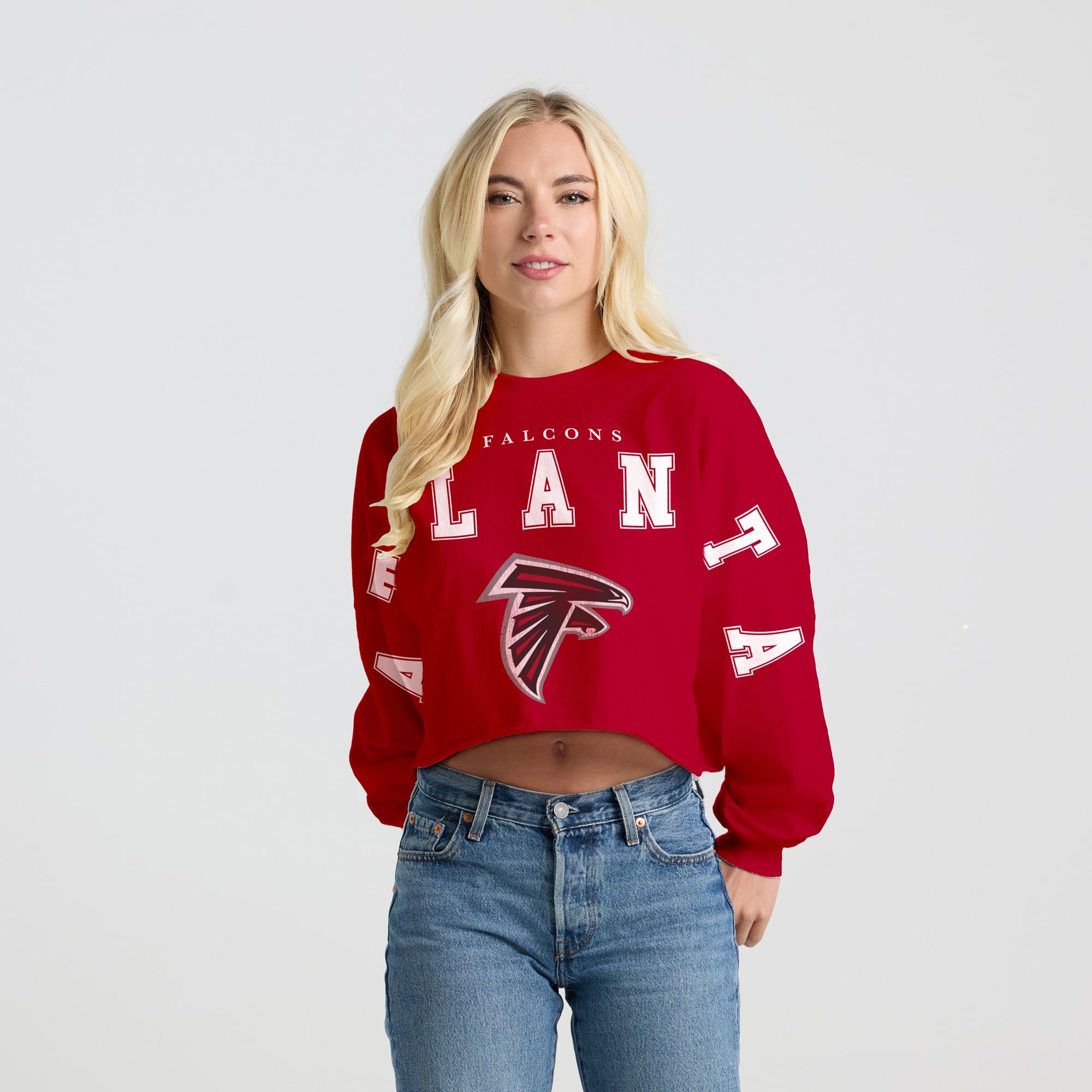 T-shirt court à manches longues Spirit Jersey rouge Atlanta Falcons pour femmes