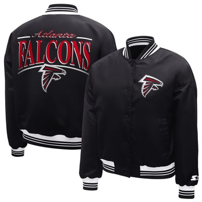  Atlanta Falcons Starter Satin Full-Snap Varsity Jacket - Black