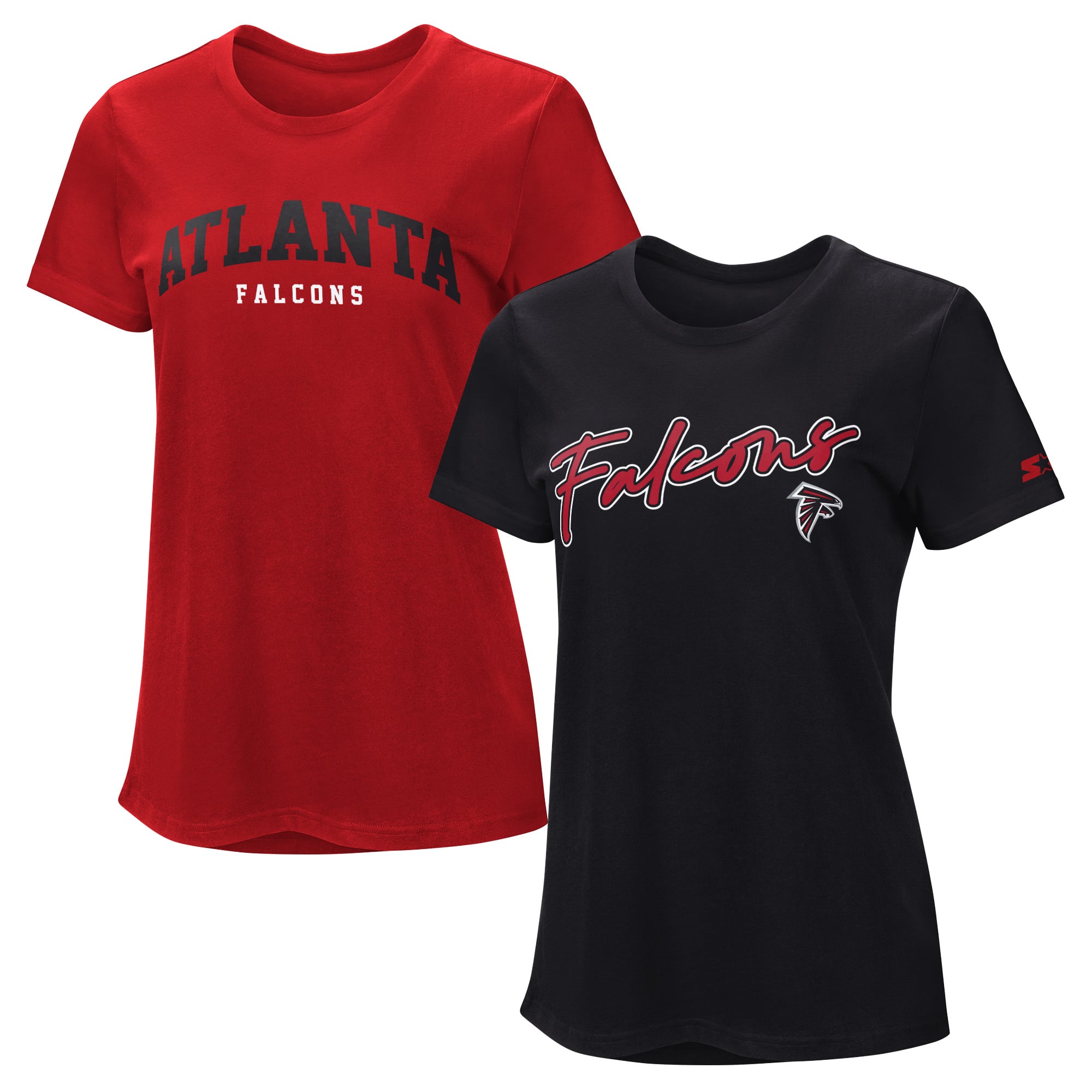 Pack de t-shirts Starter rouges et noirs pour femmes des Falcons d'Atlanta