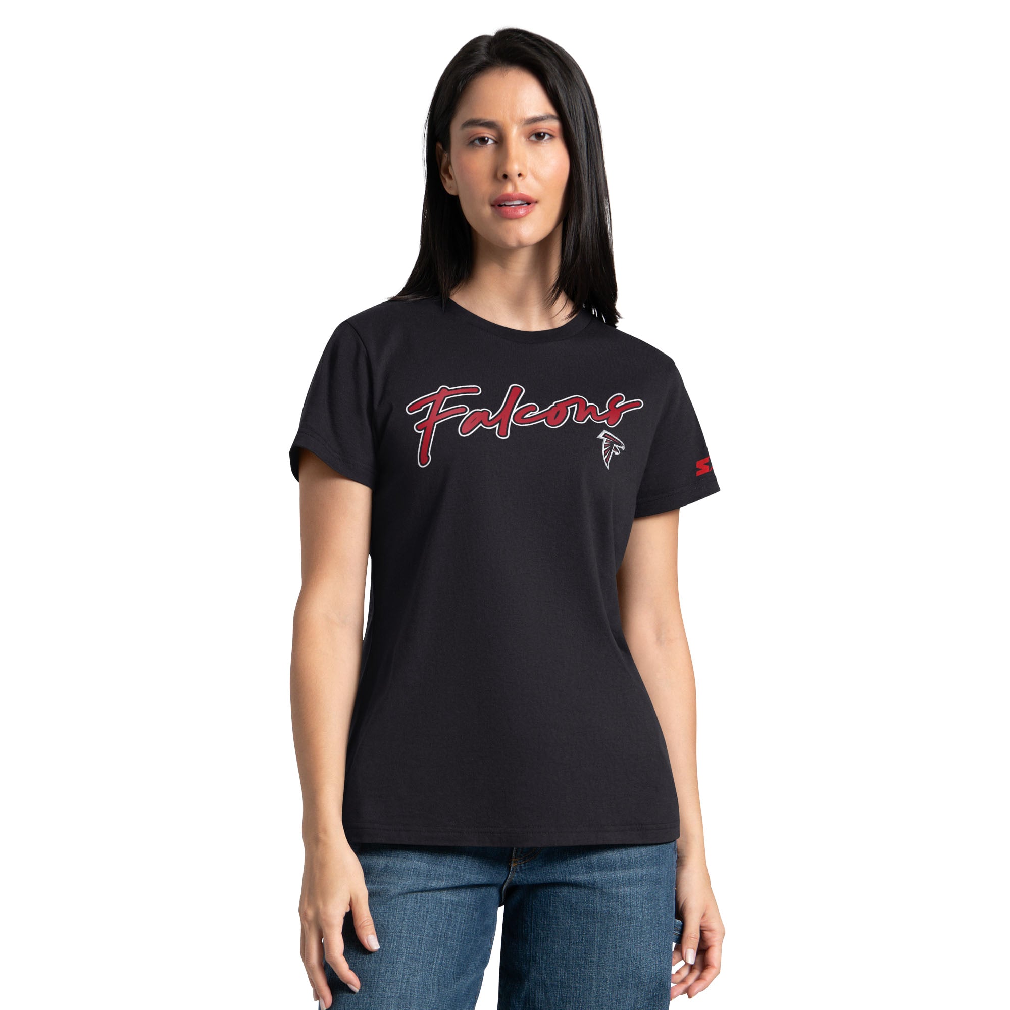 Pack de t-shirts Starter rouges et noirs pour femmes des Falcons d'Atlanta
