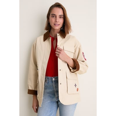 Atlanta Falcons Tuckernuck Women's Full-Snap Barn Jacket - Stone