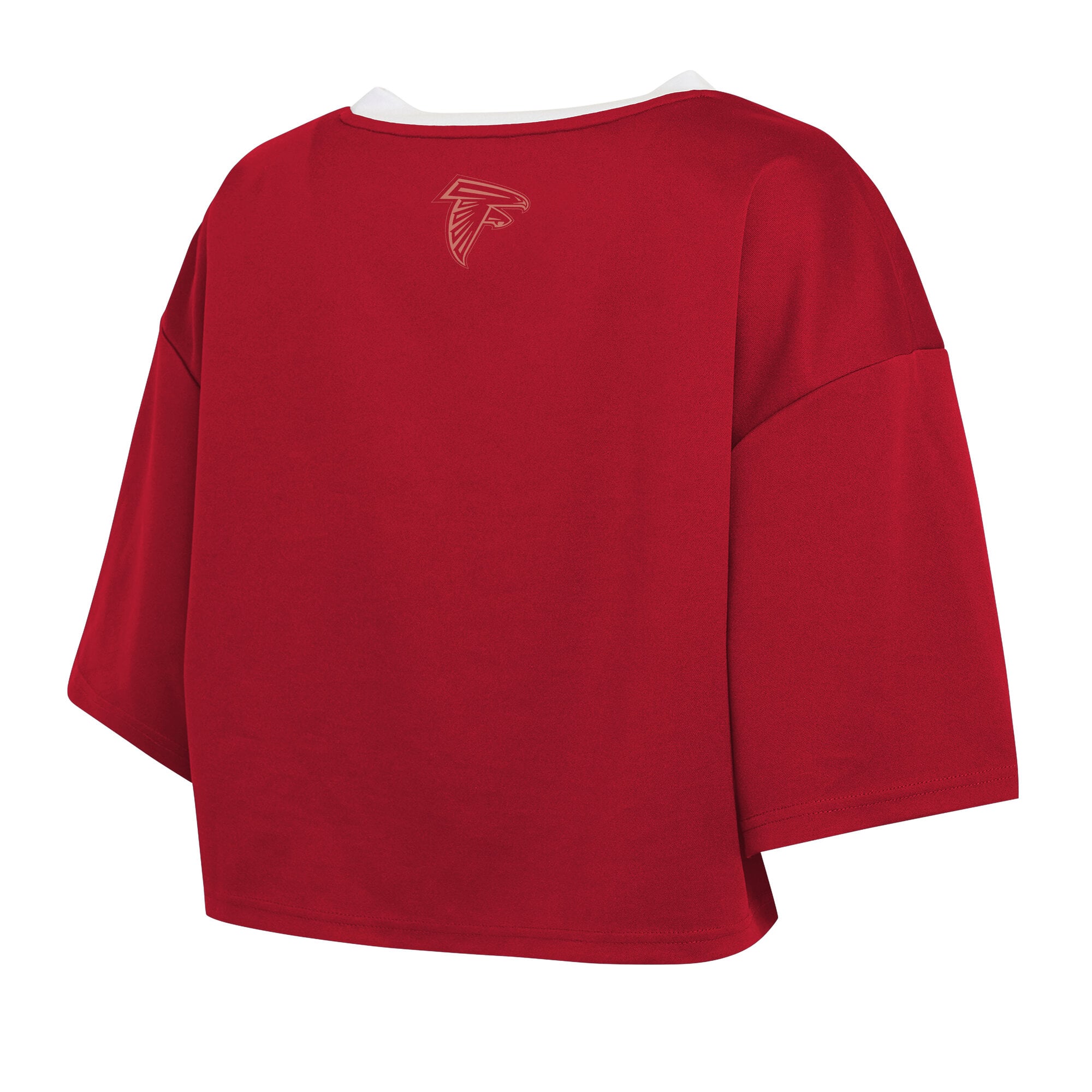 Women's WEAR by Erin Andrews Red Atlanta Falcons Cropped V-Neck Jersey T-Shirt