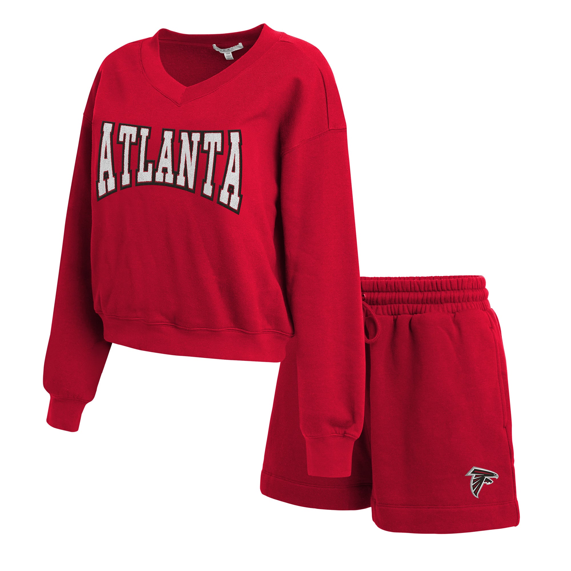 Ensemble de détente en polaire rouge à col V pour femmes WEAR by Erin Andrews Atlanta Falcons