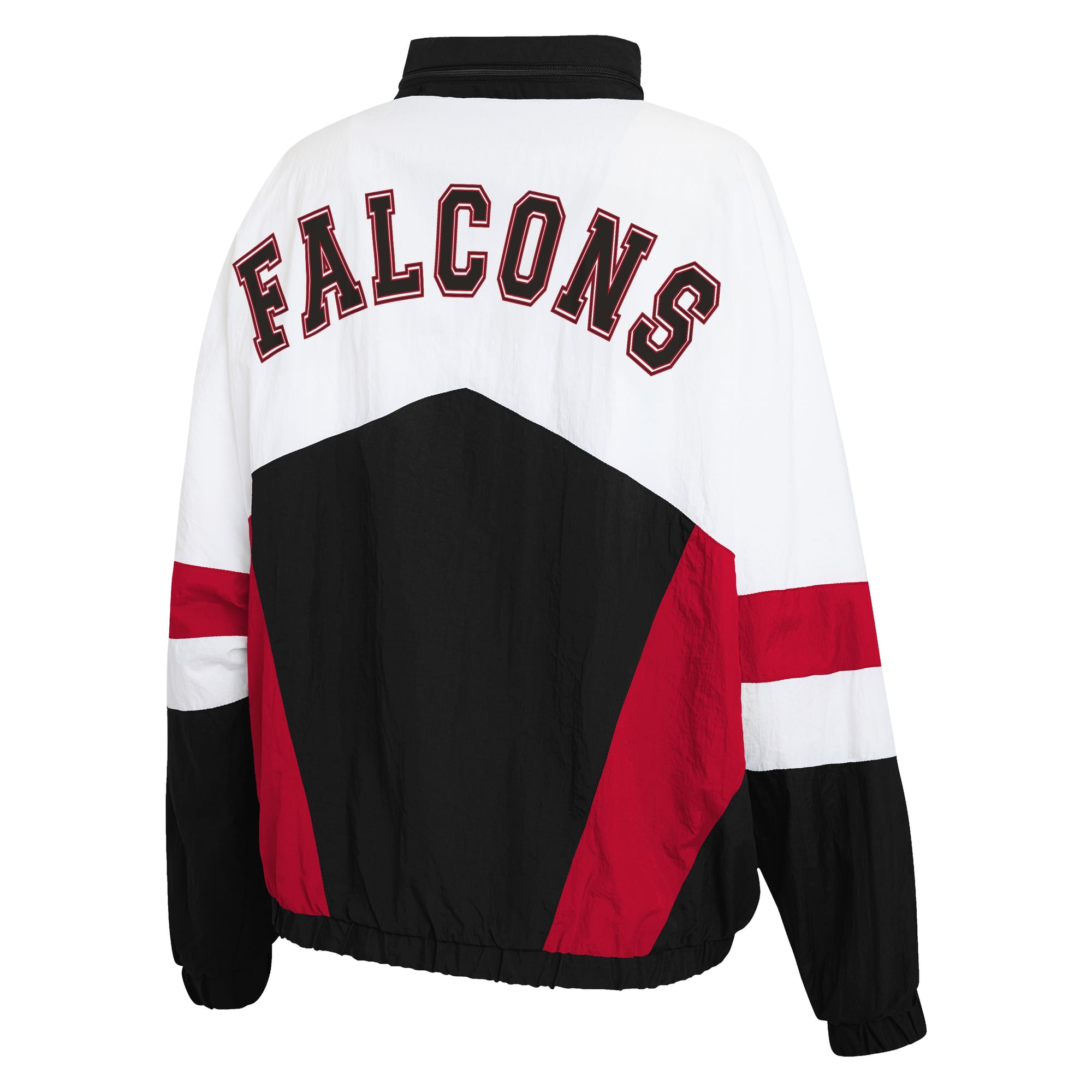 Veste coupe-vent à capuche zippée intégrale blanche et noire Atlanta Falcons de la marque WEAR by Erin Andrews pour femme