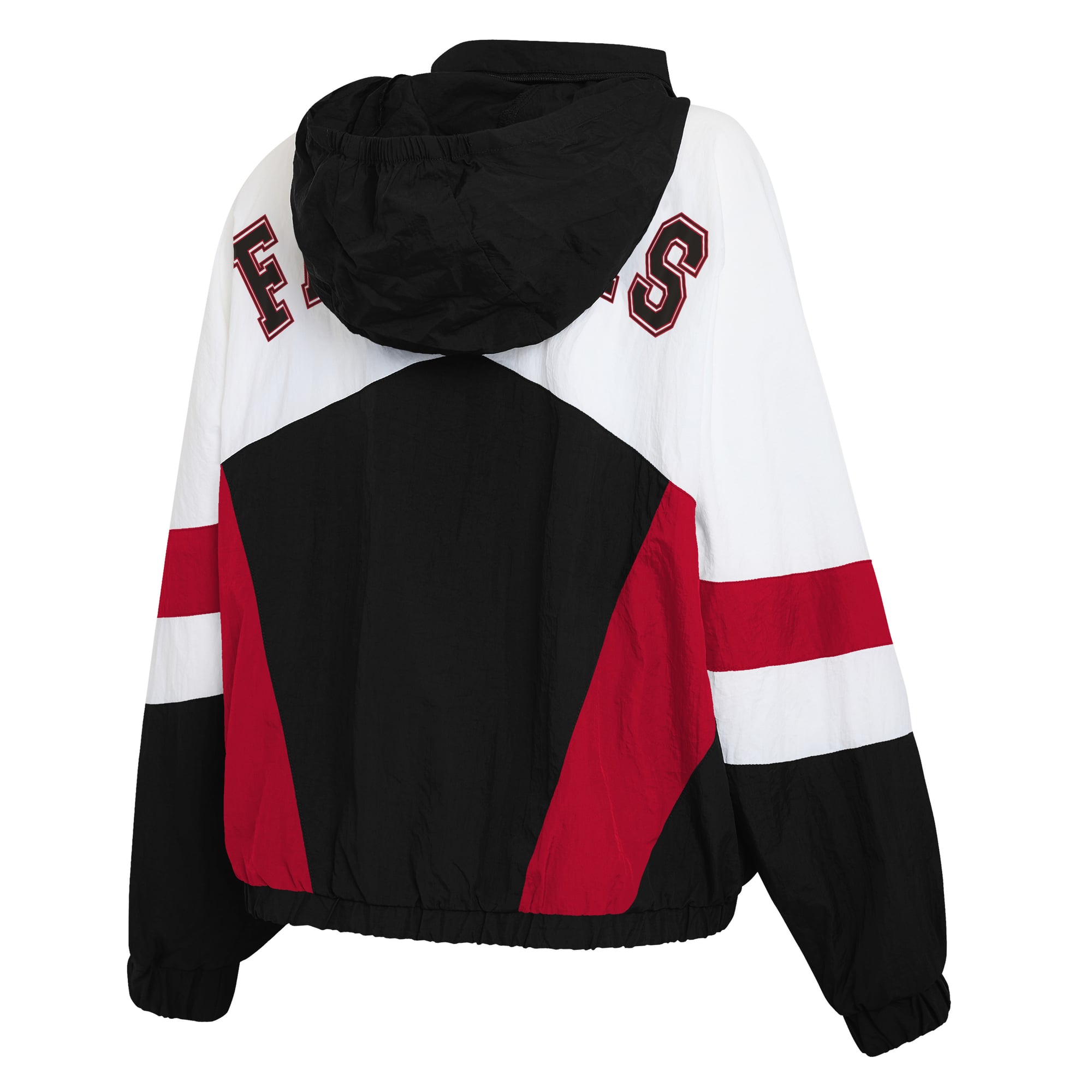 Veste coupe-vent à capuche zippée intégrale blanche et noire Atlanta Falcons de la marque WEAR by Erin Andrews pour femme