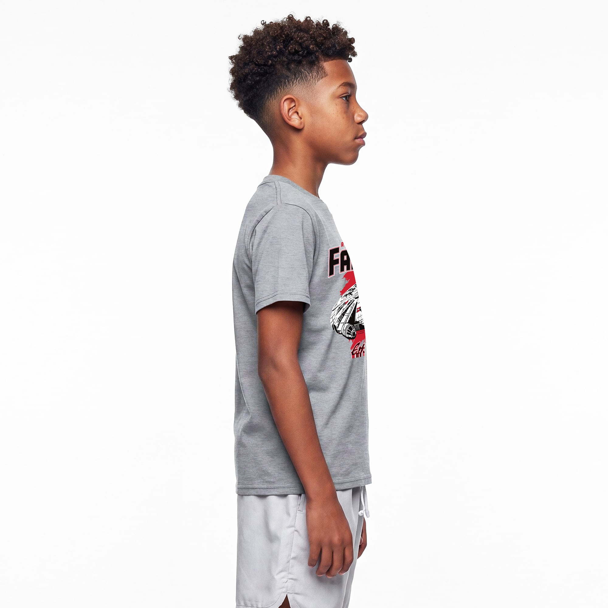 Youth Disney x Champion Heather Gray Atlanta Falcons Millennium Falcon T-Shirt