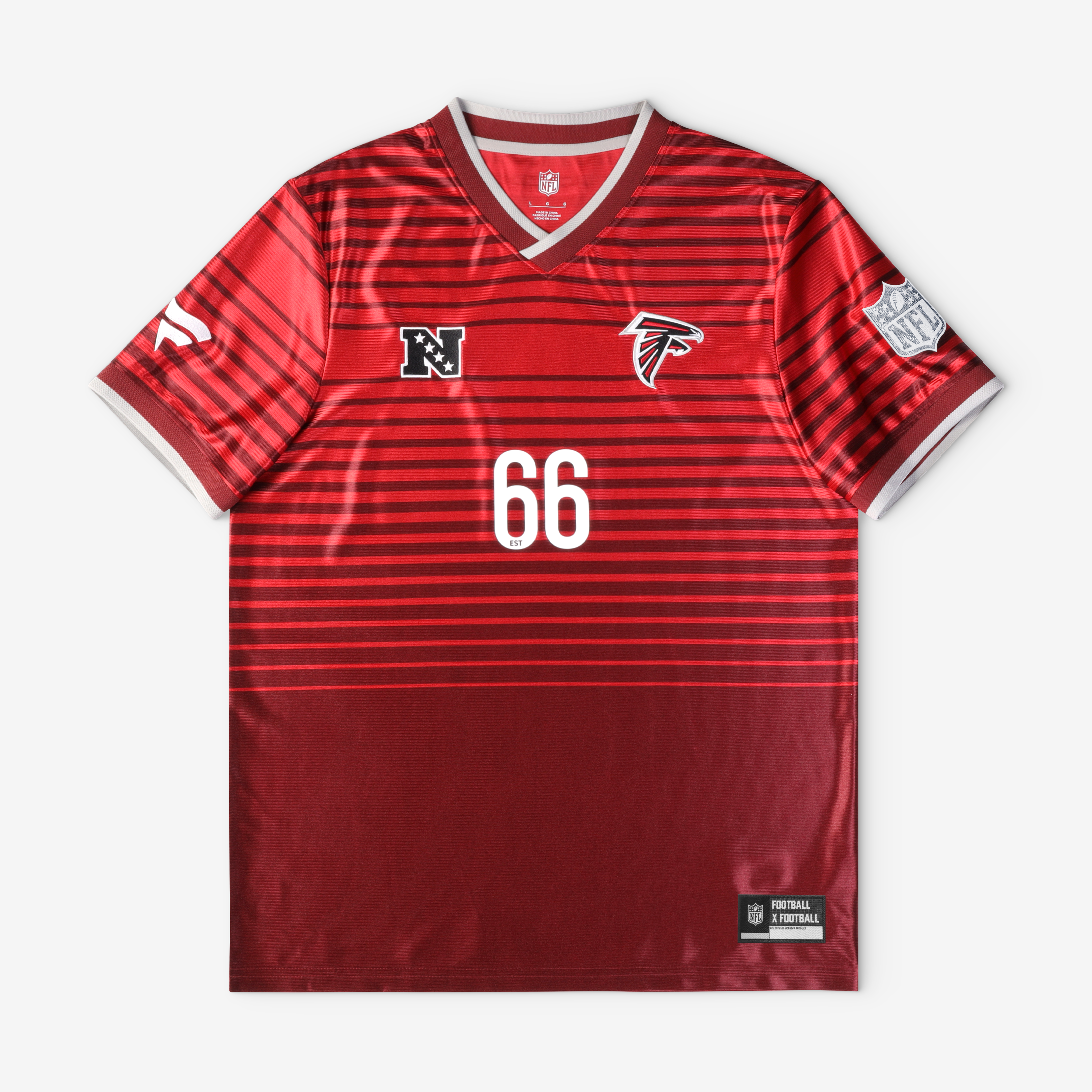 Youth Fanatics Red Atlanta Falcons Football x V-Neck Fan Top