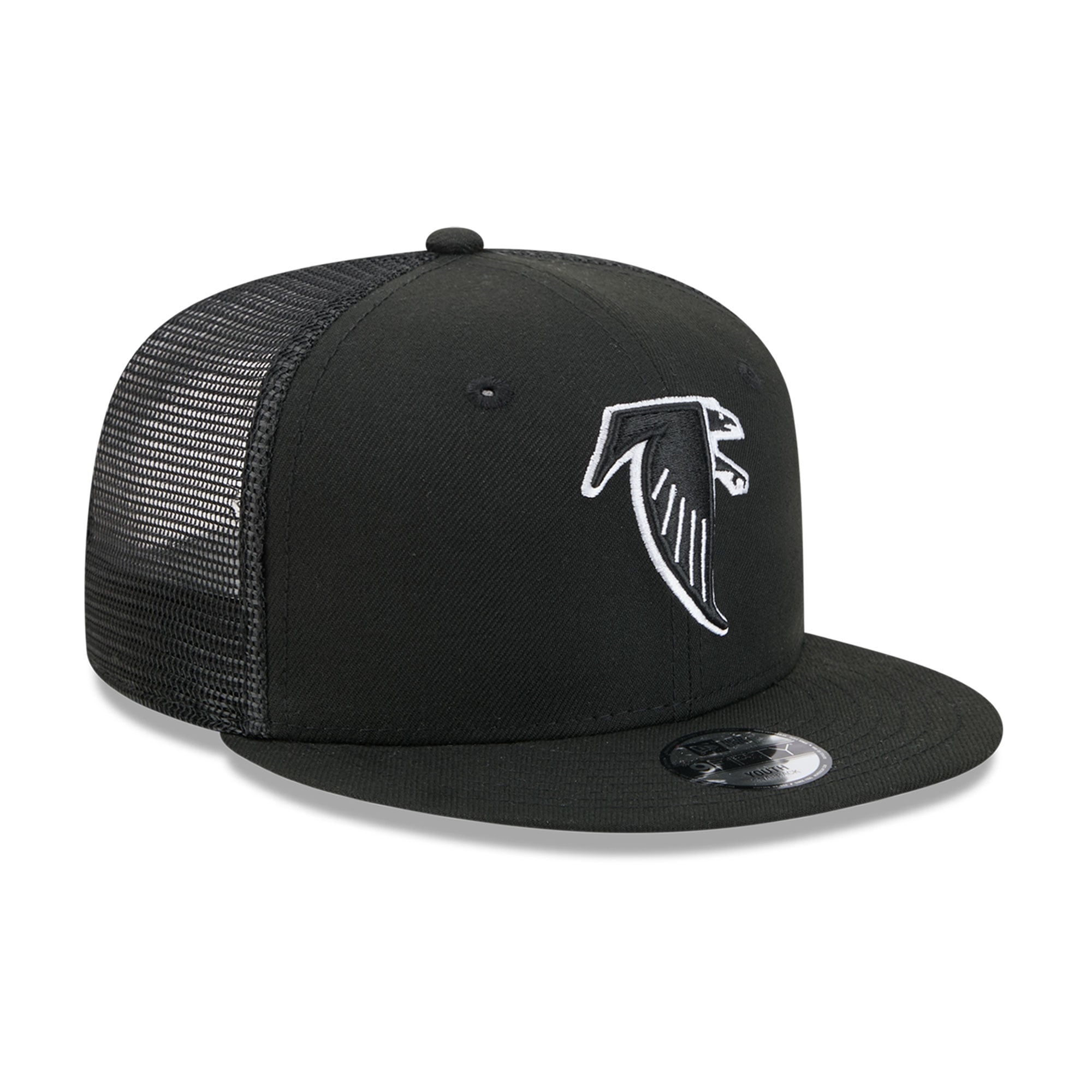 Casquette trucker New Era noire Atlanta Falcons Throwback Main 9FIFTY pour jeunes