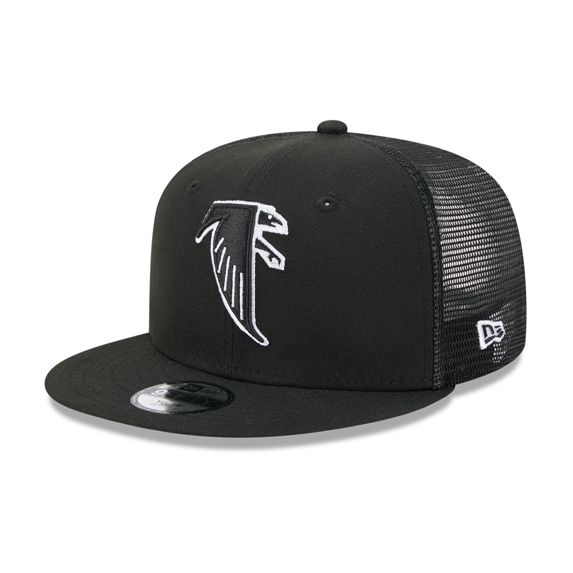 Casquette trucker New Era noire Atlanta Falcons Throwback Main 9FIFTY pour jeunes
