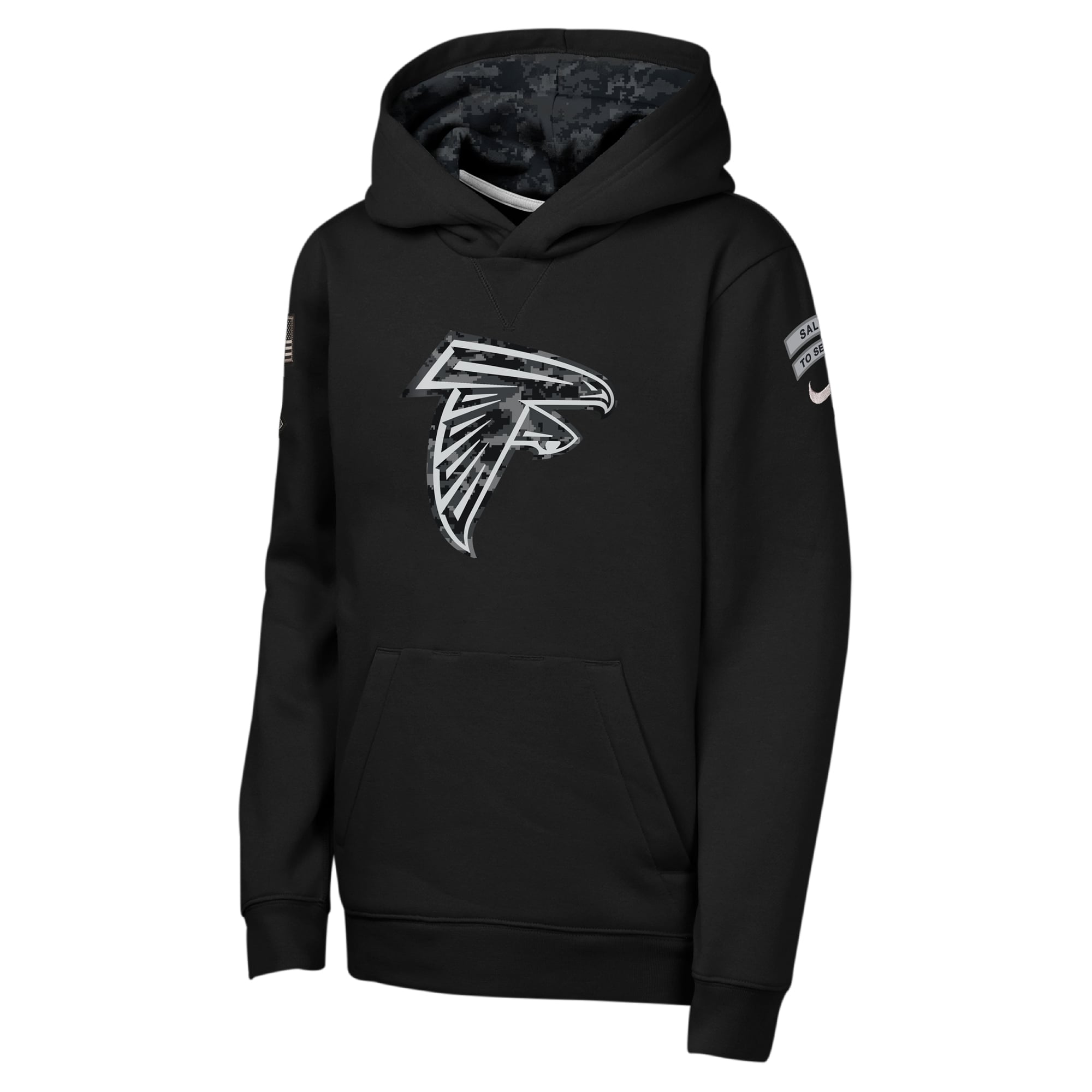 Sweat à capuche polaire Nike Atlanta Falcons 2026 Salute to Service Club pour jeunes, noir