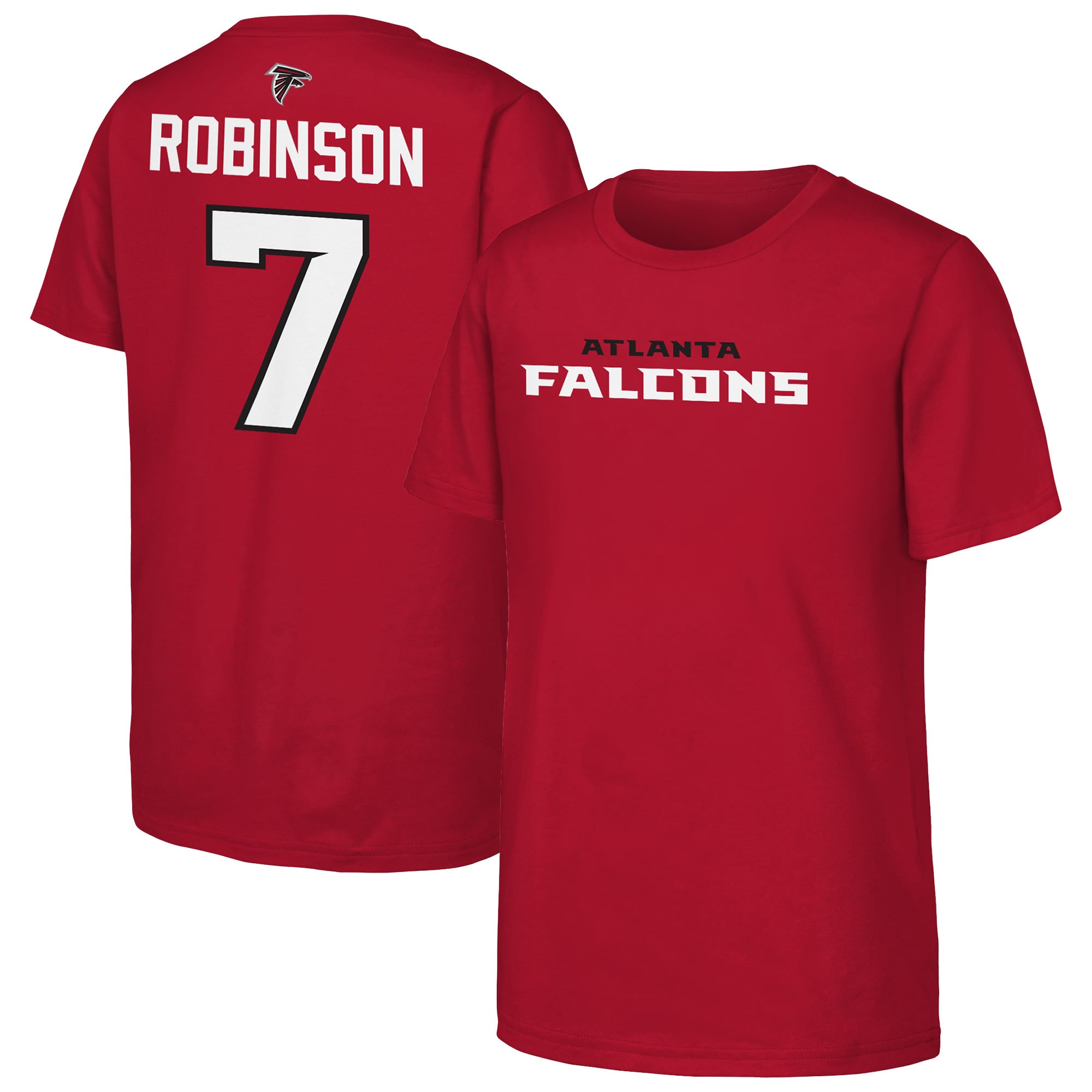 T-shirt Outerstuff pour jeunes Bijan Robinson rouge des Falcons d'Atlanta, avec nom et numéro
