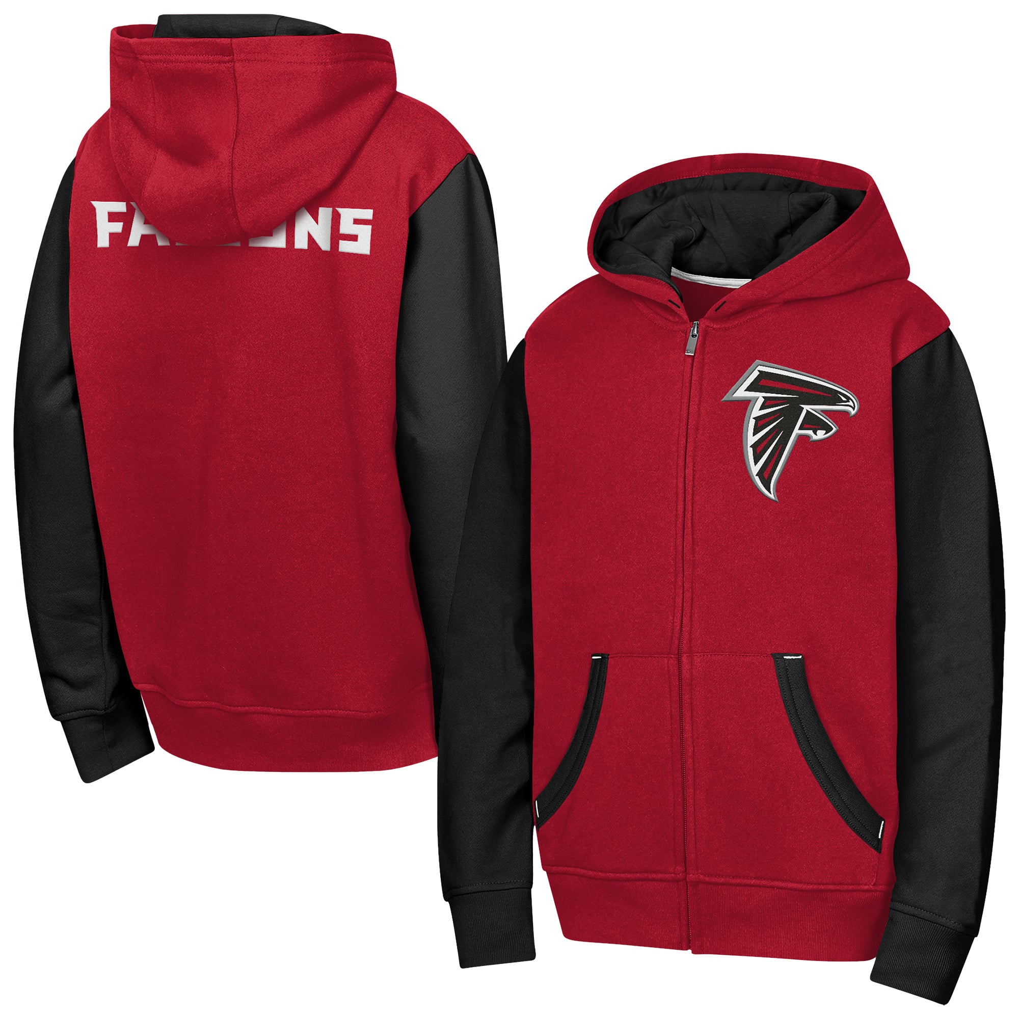 Sweat à capuche zippé rouge Youth Outerstuff Atlanta Falcons Stadium Colorblock