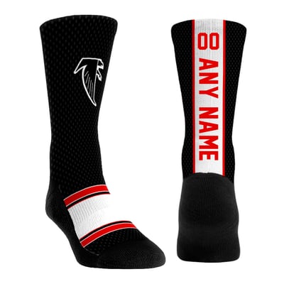  Atlanta Falcons Rock Em Youth Throwback Jersey Custom Crew Socks - Black