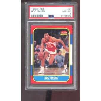 1986-87 Fleer #91 Doc Rivers ROOKIE RC PSA 9 Graded Basketball 