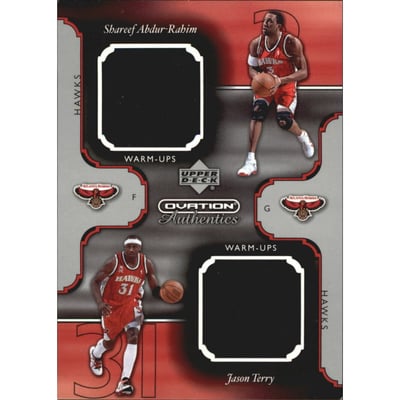 2002-03 Upper Deck Ovation Authentics Warm-Ups Dual #SA/JT Shareef Abdur-Rahim/Jason Terry