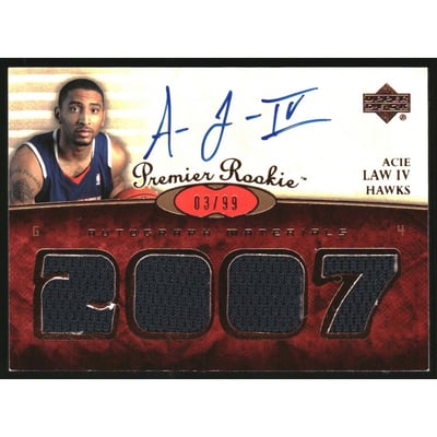 2007-08 Upper Deck Premier Rookies Autographs Jerseys Copper #108 Acie Law