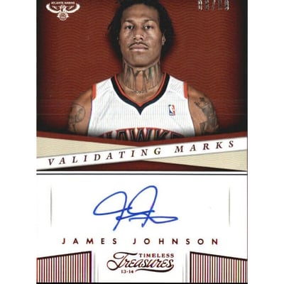 2013-14 Timeless Treasures Validating Marks Ruby #49 James Johnson/99
