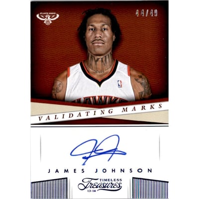2013-14 Timeless Treasures Validating Marks Sapphire #49 James Johnson/49