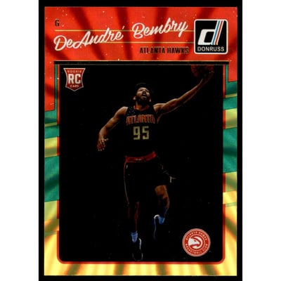 2016-17 Donruss Holo Laser Green and Yellow #168 DeAndre' Bembry