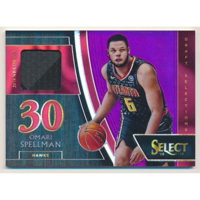 2018-19 Select Draft Selections Memorabilia Prizms Purple #19 Omari Spellman