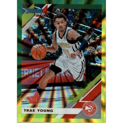 2019-20 Donruss Holo Green and Yellow Laser #1 Trae Young