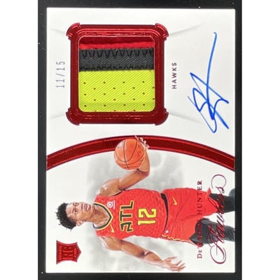 2019-20 Flawless Patch Ruby #PA-DAH De Andre Hunter RC Auto /15