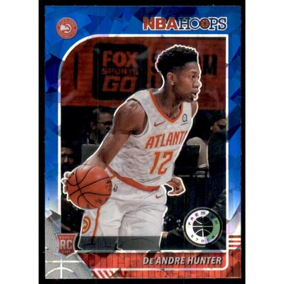 2019-20 Hoops Premium Stock Prizms Blue Cracked Ice #202 De'Andre Hunter