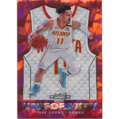 2019-20 Panini Contenders Optic Uniformity Red Cracked Ice #12 Trae Young