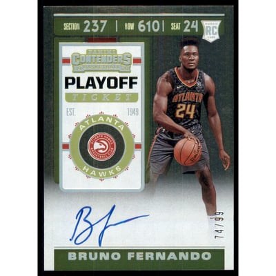 2019-20 Panini Contenders Playoff Ticket #137 Bruno Fernando AU/99