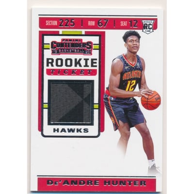 2019-20 Panini Contenders Rookie Ticket Swatches #38 De'Andre Hunter