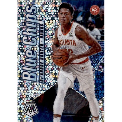 2019-20 Panini Mosaic Blue Chips Fast Break Silver #12 De'Andre Hunter