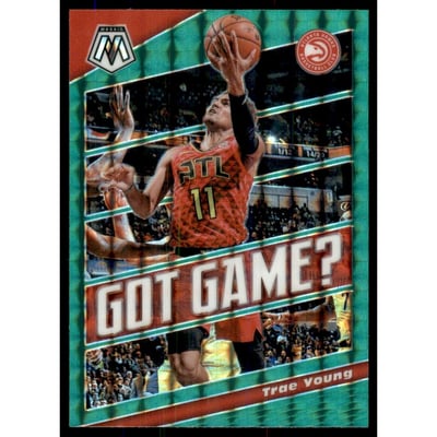 2019-20 Panini Mosaic Got Game? Mosaic Green #16 Trae Young