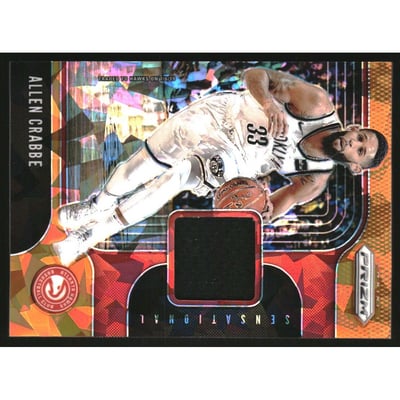 2019-20 Panini Prizm Sensational Swatches Prizms Orange Ice #66 Allen Crabbe