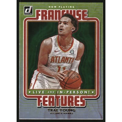 2020-21 Donruss Franchise Features Green Flood #1 Trae Young