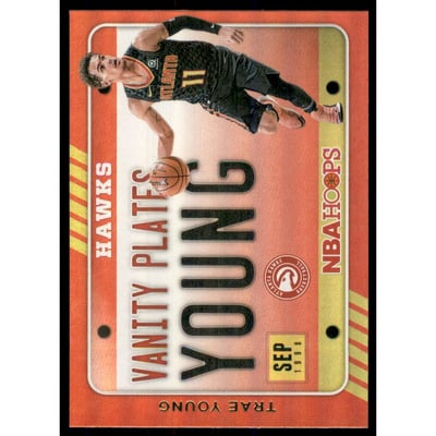 2020-21 Hoops Vanity Plates Holo #23 Trae Young