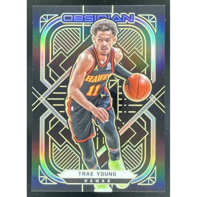 2020-21 Panini Obsidian Electric Etch Yellow #135 Trae Young /10