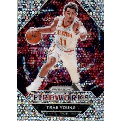 2020-21 Panini Prizm Fireworks Fast Break #28 Trae Young