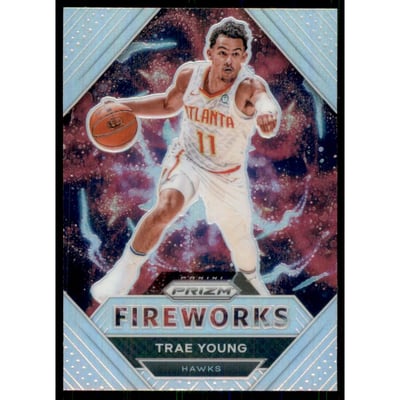 2020-21 Panini Prizm Fireworks Prizms Silver #28 Trae Young