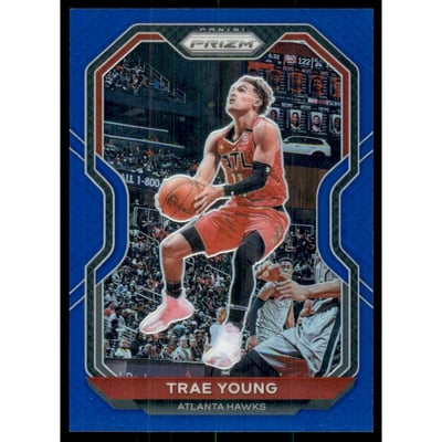 2020-21 Panini Prizm Prizms Blue #64 Trae Young
