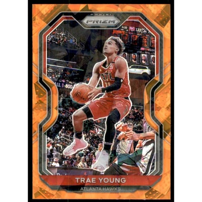 2020-21 Panini Prizm Prizms Orange Ice #64 Trae Young