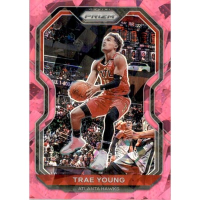 2020-21 Panini Prizm Prizms Pink Ice #64 Trae Young